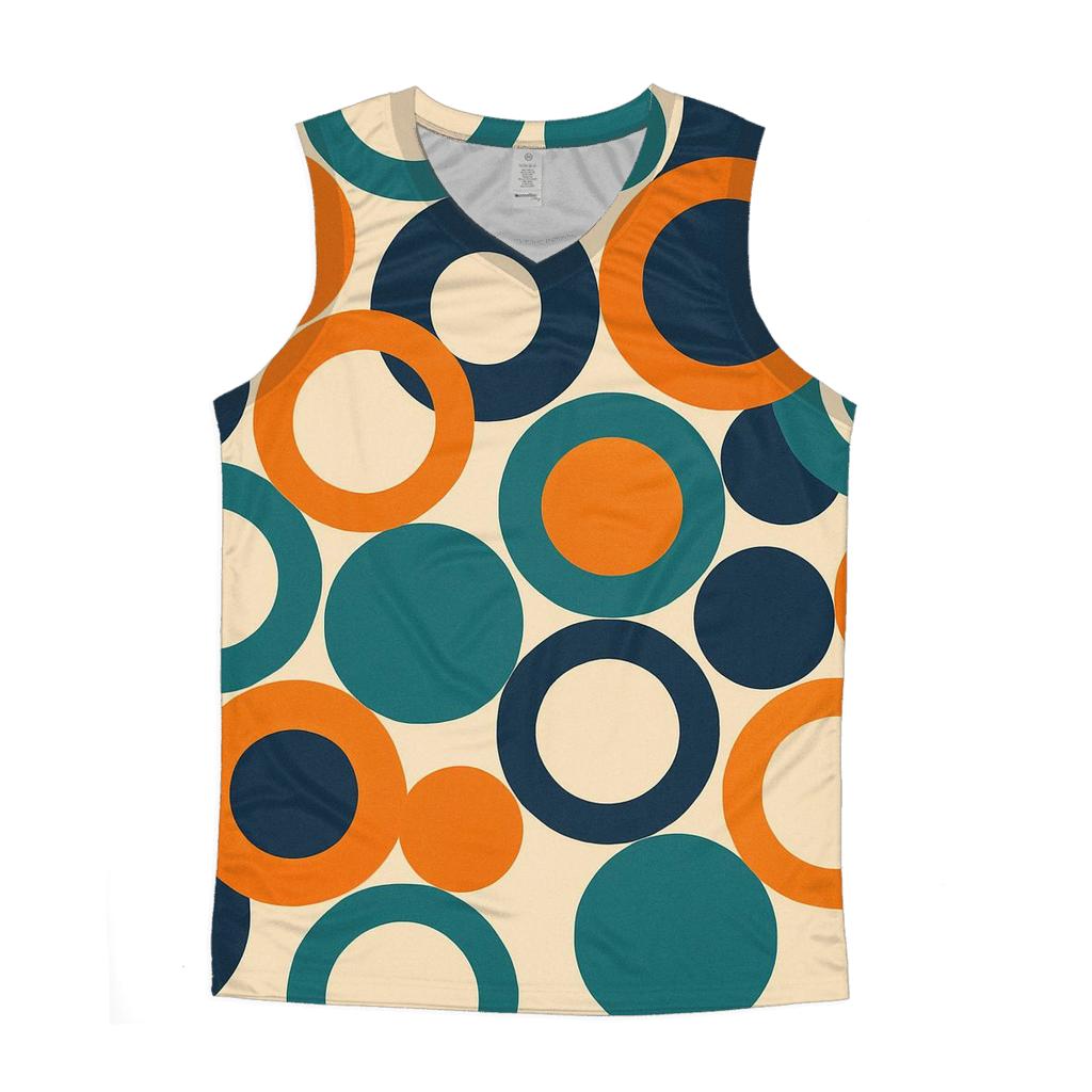 Mod Circle Mosaic cotton sleeveless tops
