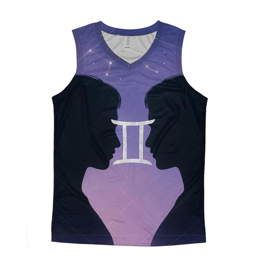 Luminous Gemini Twin Portrait casual summer tank tops