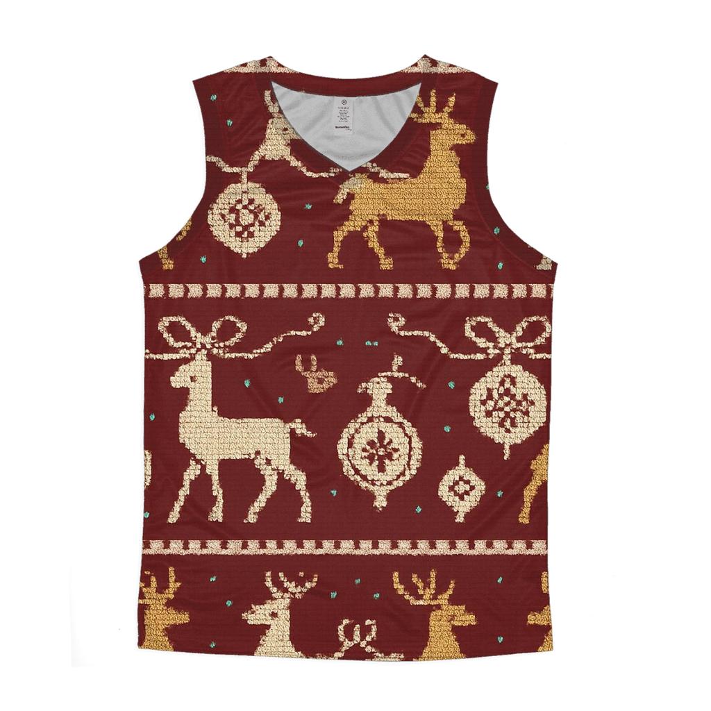 Reindeer Ribbon Carousel Design sports performance tank tops