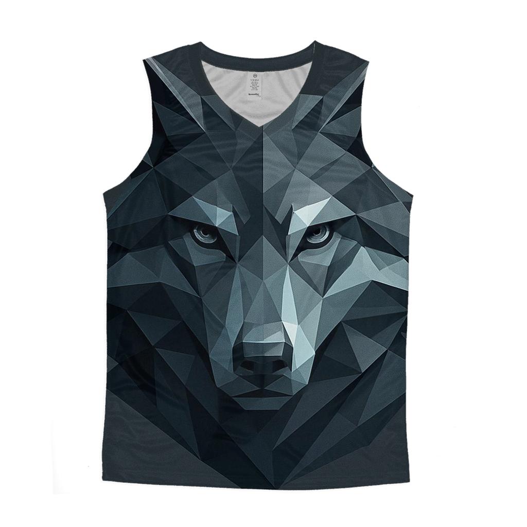 Abstract Geometric Wolf casual summer tank tops
