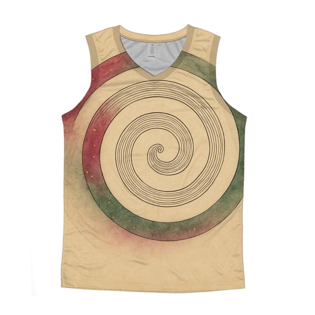 Quiet Spiral graphic print tank tops
