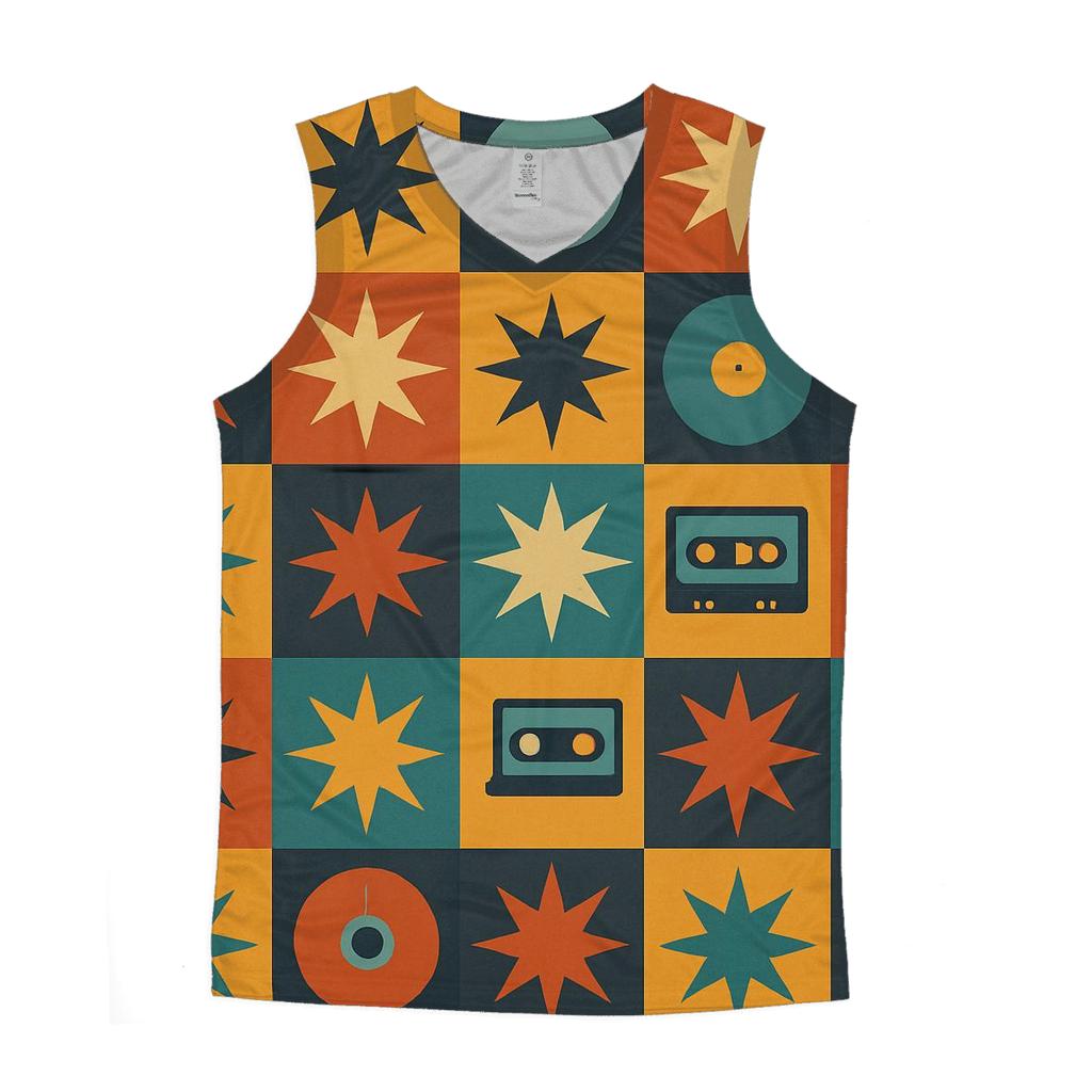 Funk Starburst Grid casual summer tank tops