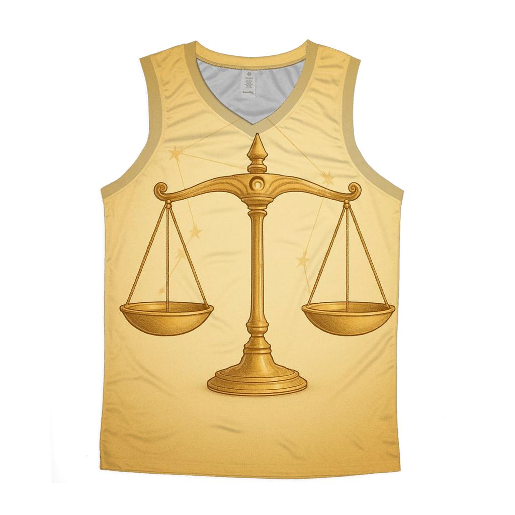 Libra Golden Scales Balance sports performance tank tops