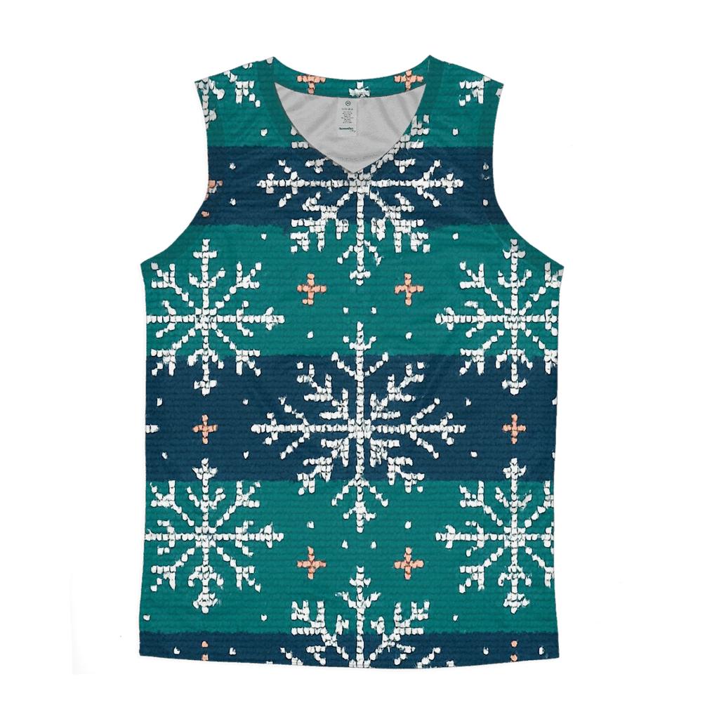 Snowflake Brickwork Mosaic Design trendy fitted tank tops