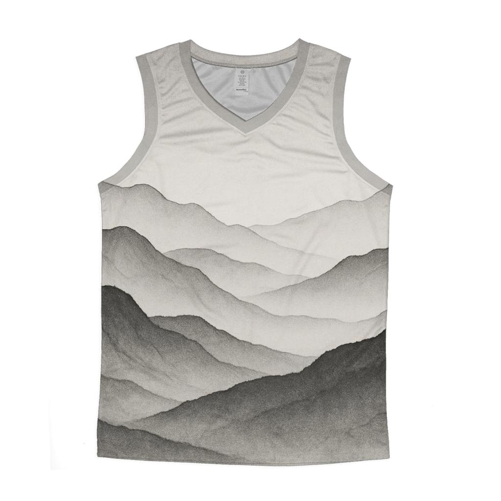 Monochrome Mountain Range personalized athletic tanks