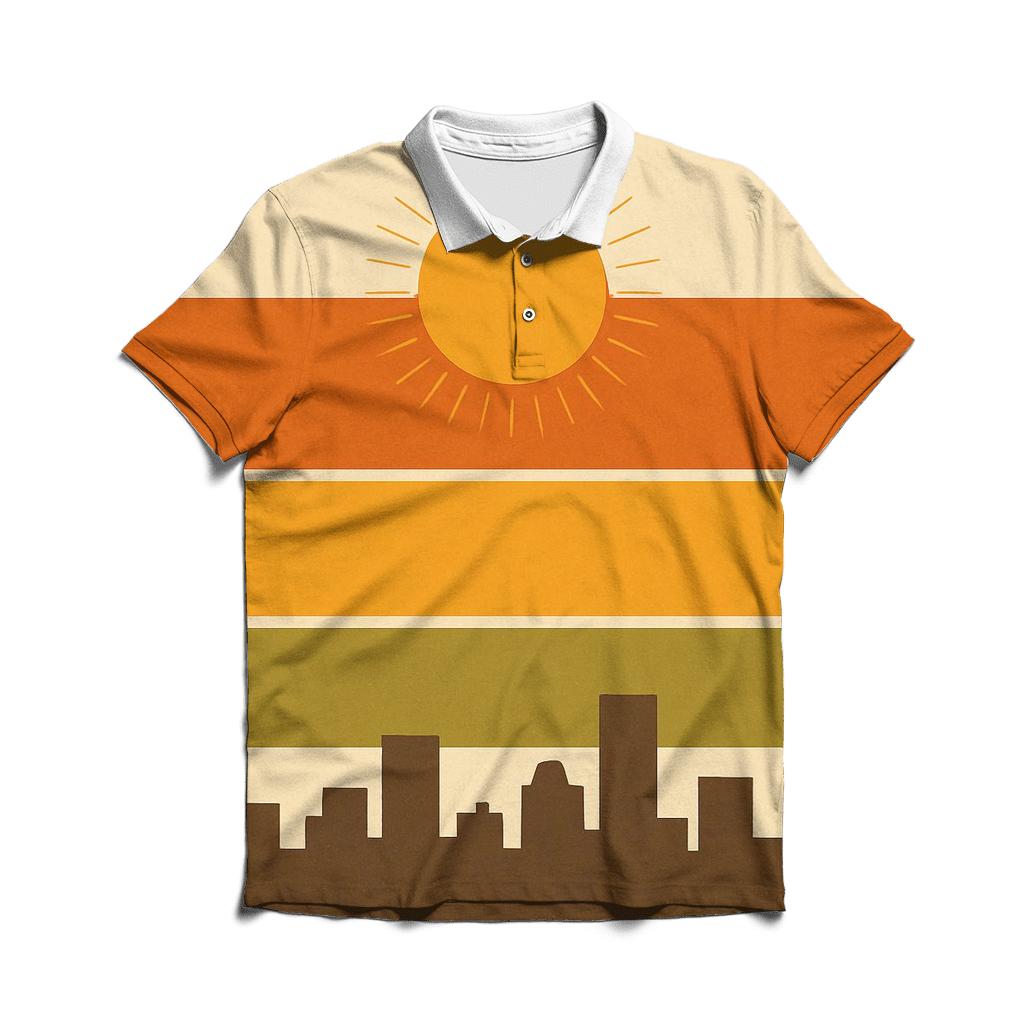 Solar Groove Stripes premium cotton polo shirts