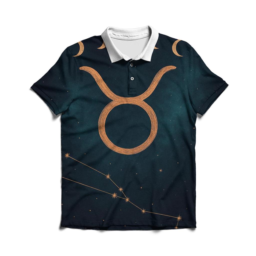 Celestial Taurus Bull Glyph personalized polo shirts