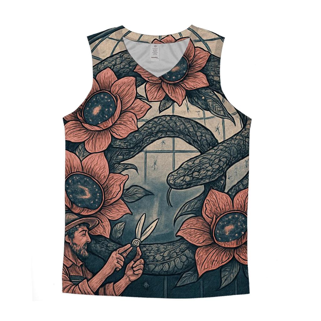 Cosmic Garden Ouroboros Bloom sports performance tank tops