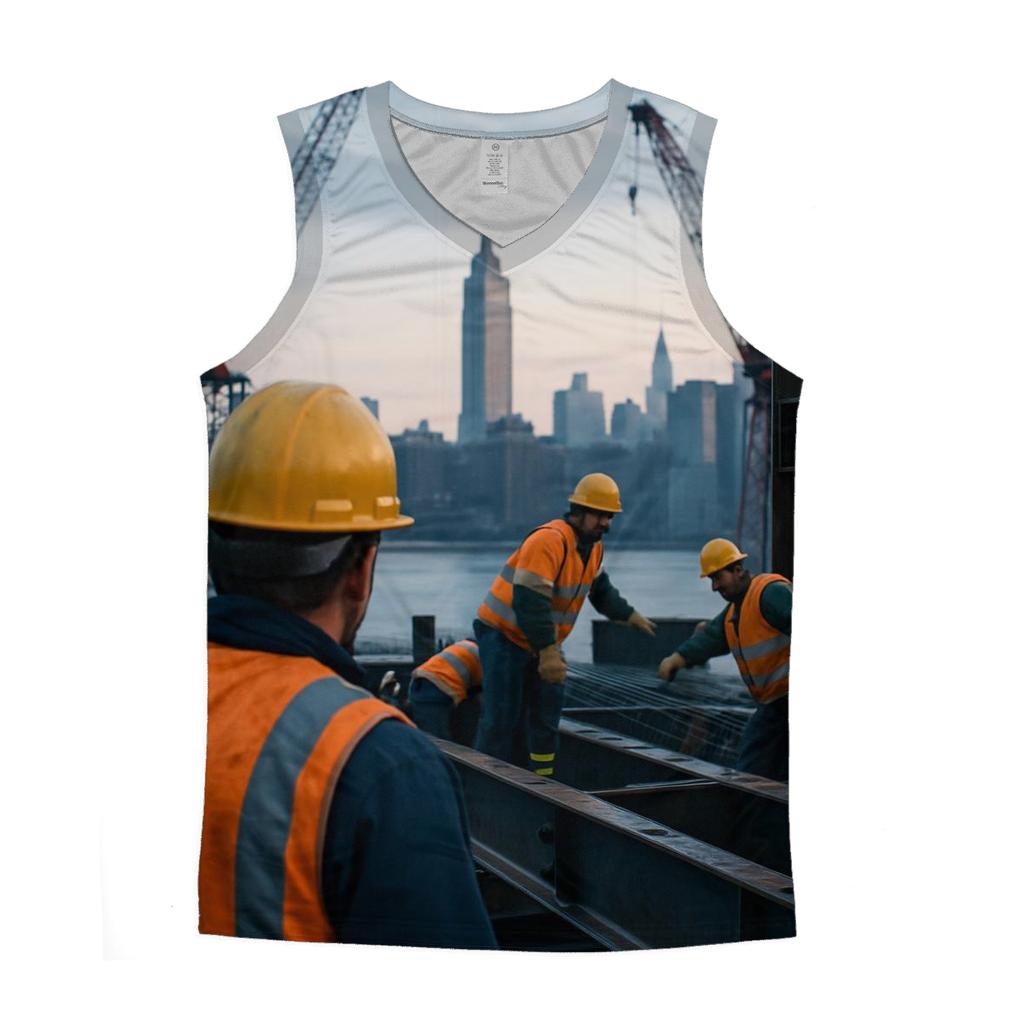 Dawn Construction Ballet On The East River graphic print tank tops
