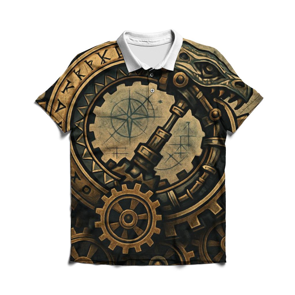 Clockwork Ouroboros Engine premium cotton polo shirts