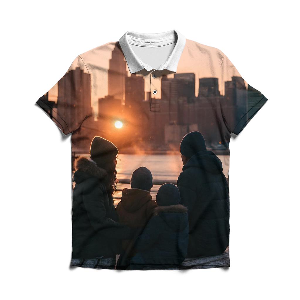 Winter Sunset From Gantry Plaza State Park stylish collar polo tees