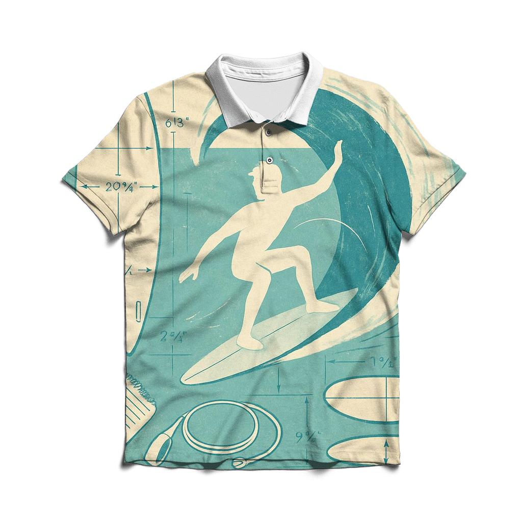 Seaside Surf Blueprint personalized polo shirts