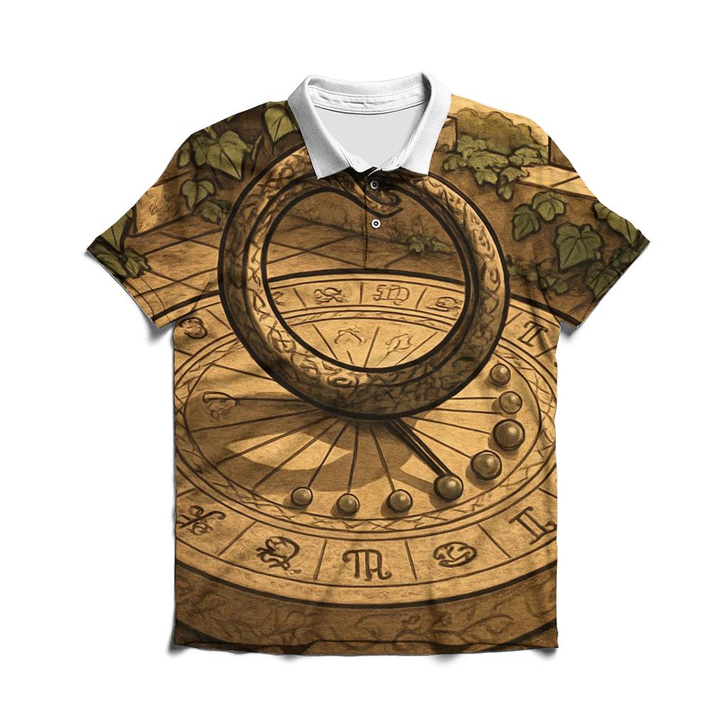 Timekeeper Serpent Sundial custom polo shirts