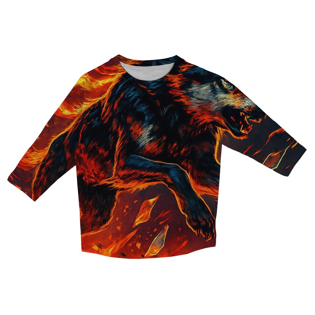 Primal Flame Rider designer 3/4 sleeve blouses