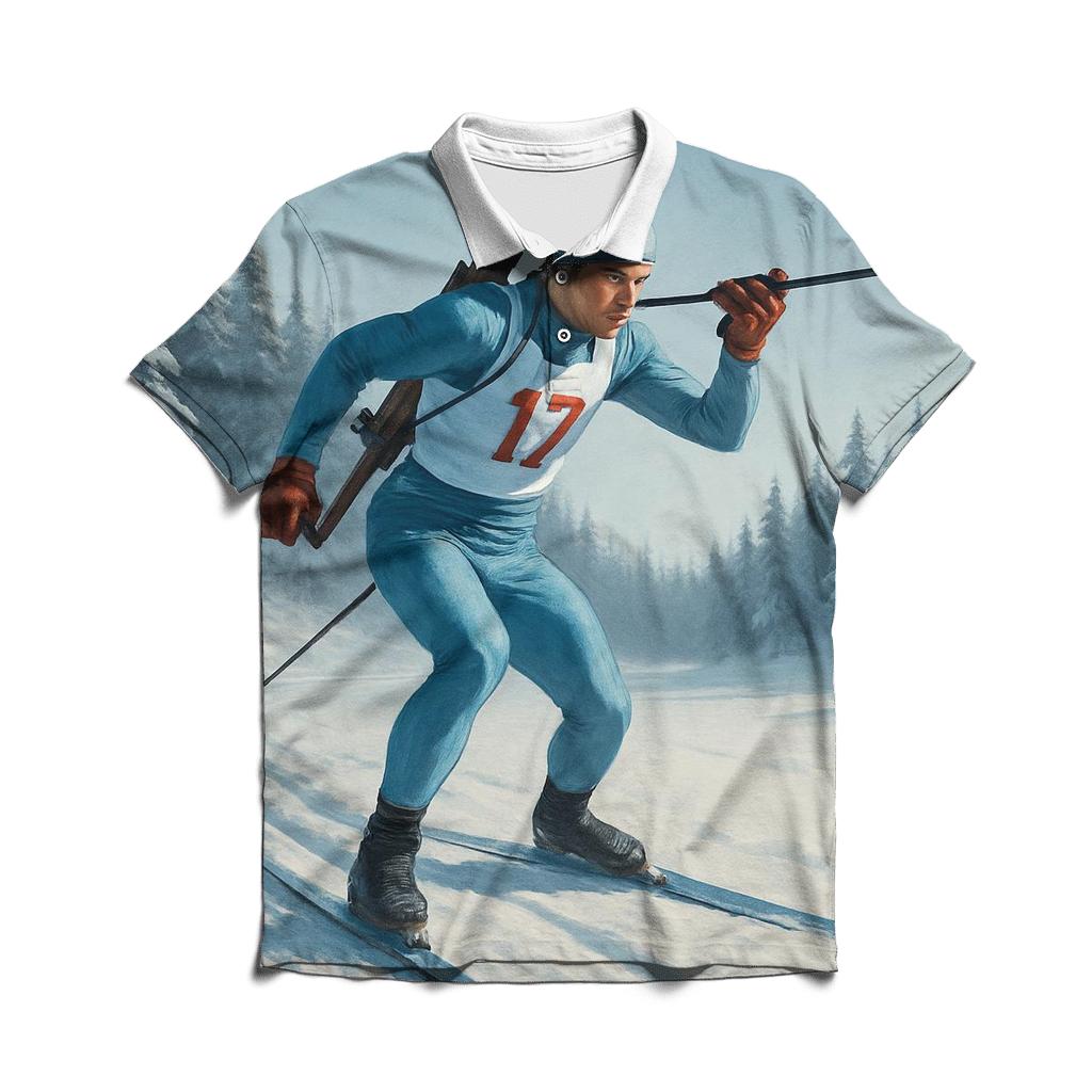 Winter Sprint Biathlon personalized polo shirts