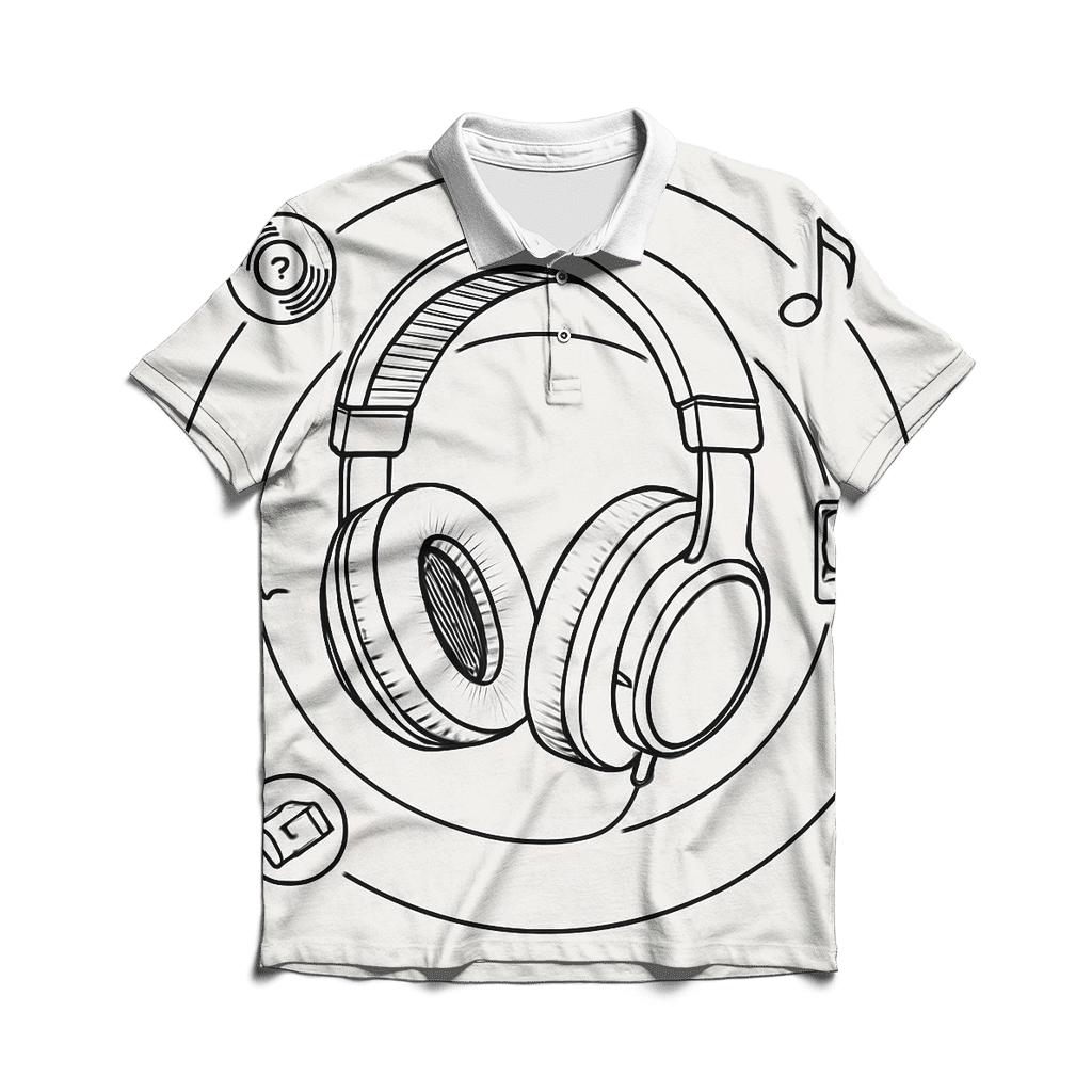 Headphone Orbit Diagram designer slim fit polos