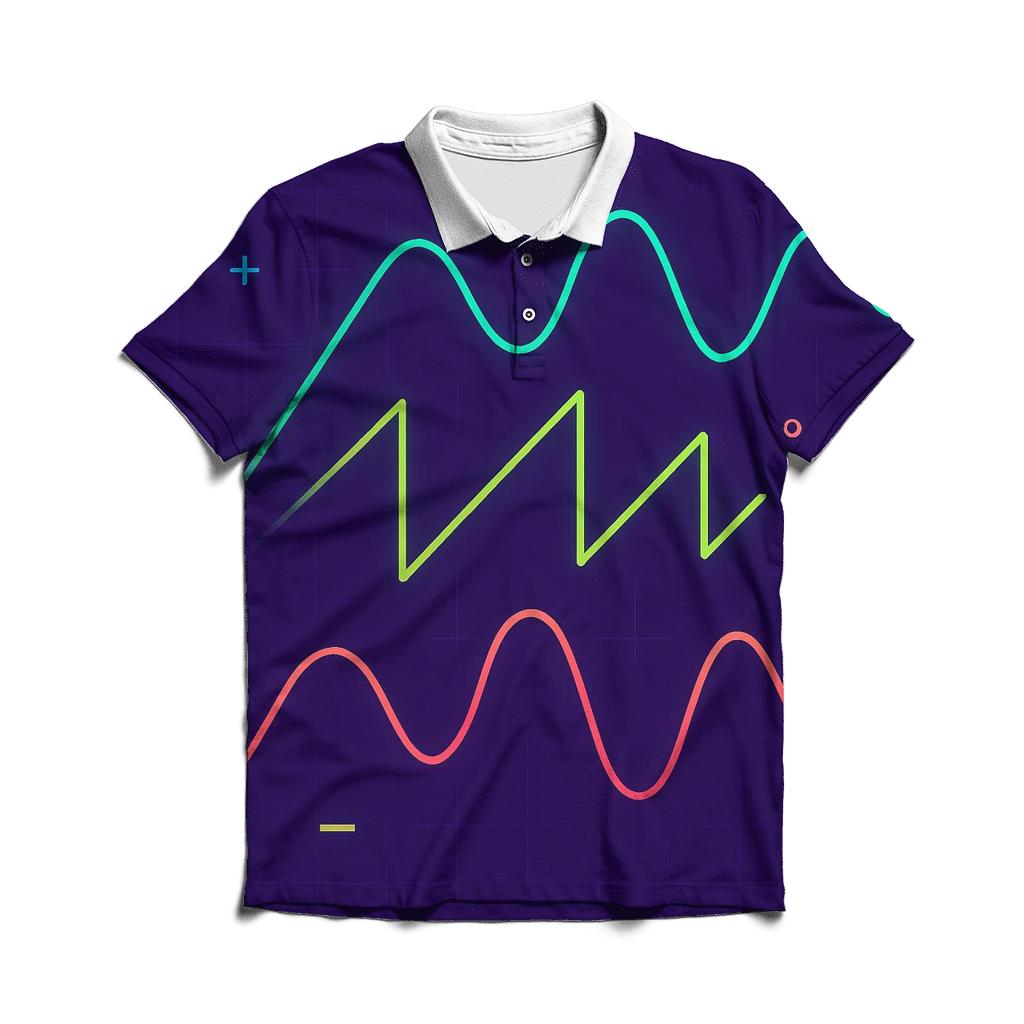Analog Synth Waveforms personalized polo shirts