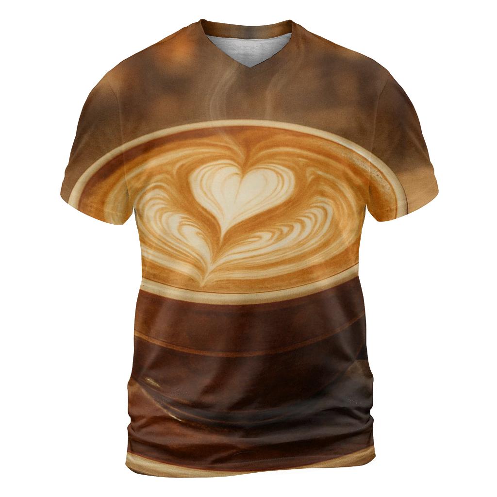 Latte Swirl Harmony creative print fashion shirts