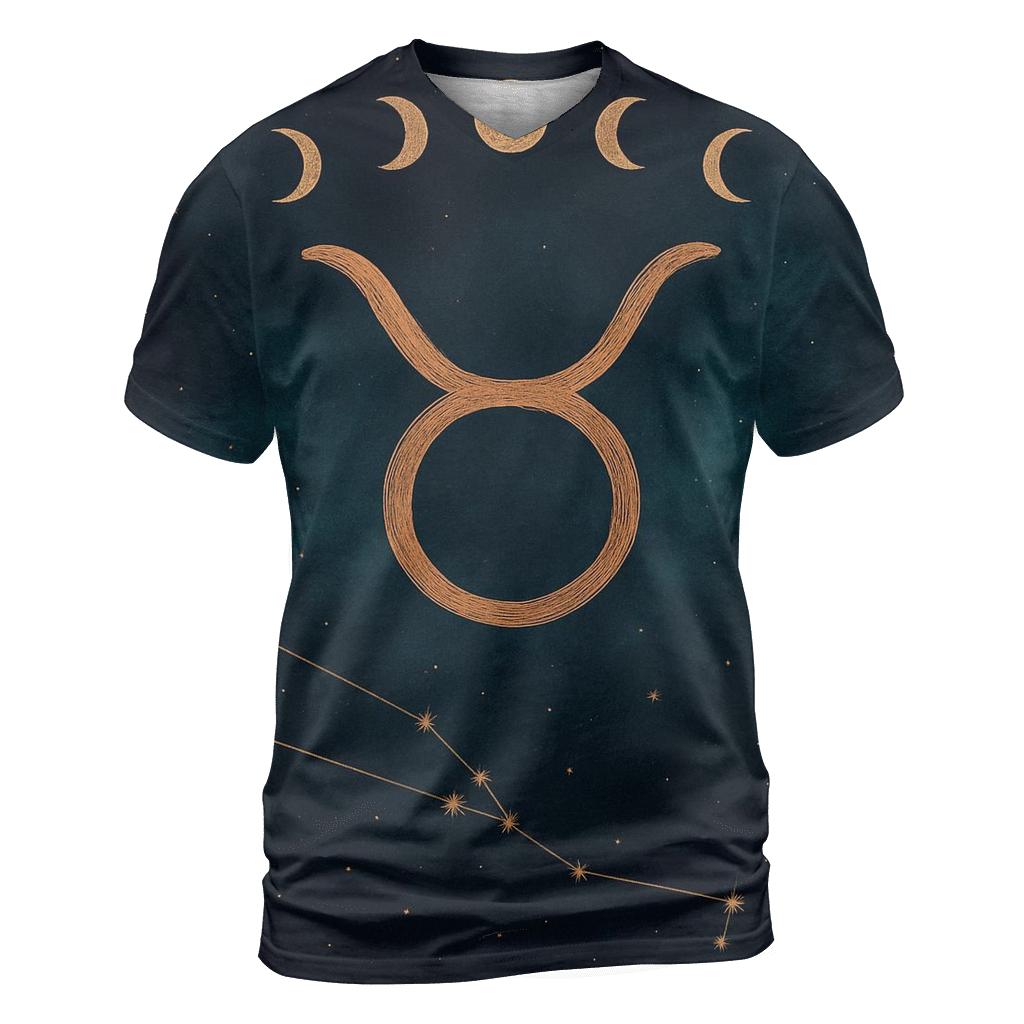 Celestial Taurus Bull Glyph unique graphic print tees