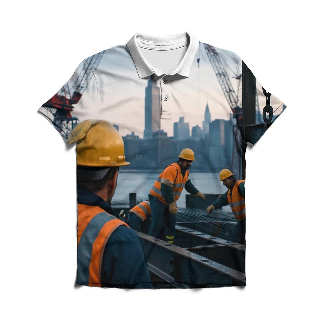 Dawn Construction Ballet On The East River premium cotton polo shirts