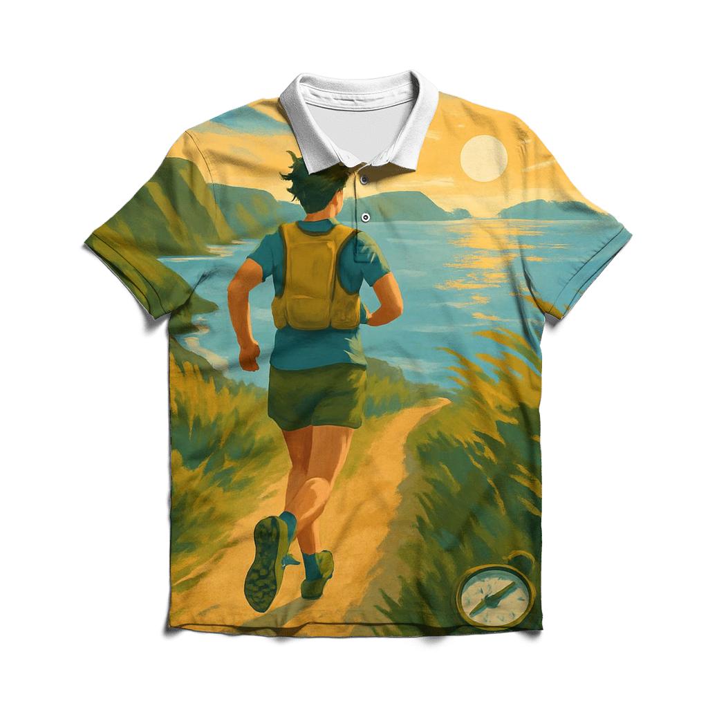 Cliffside Trail Runner custom polo shirts