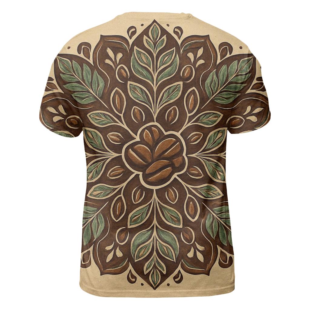 Bean Bloom Mandala vibrant all-over design tees