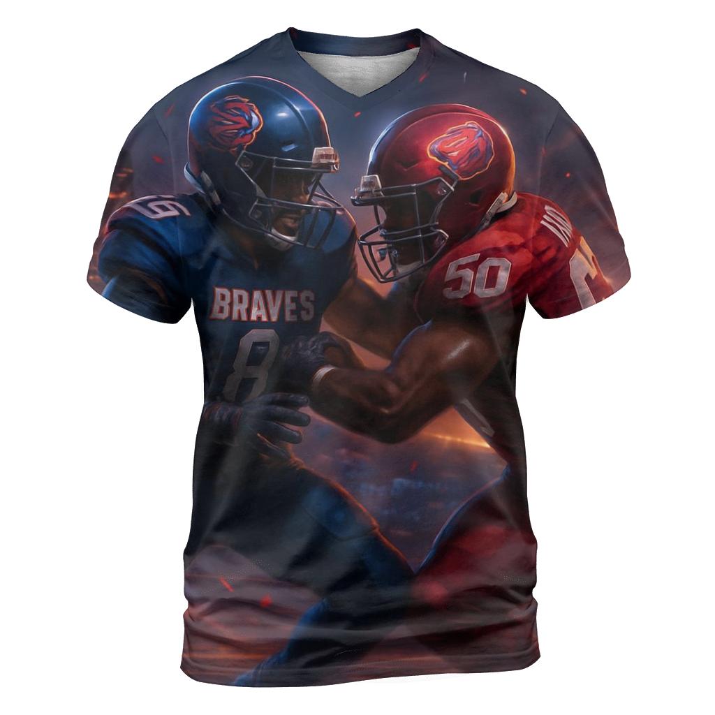 Skyline Showdown At Dusk vibrant all-over design tees