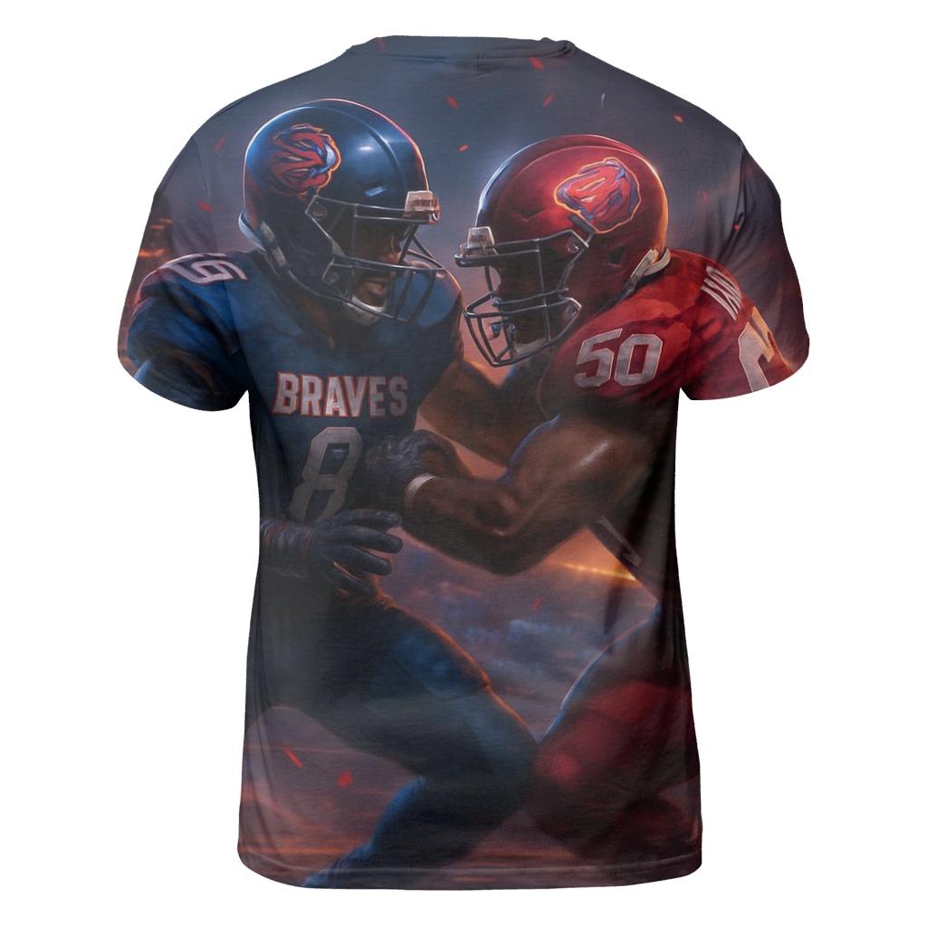 Skyline Showdown At Dusk vibrant all-over design tees