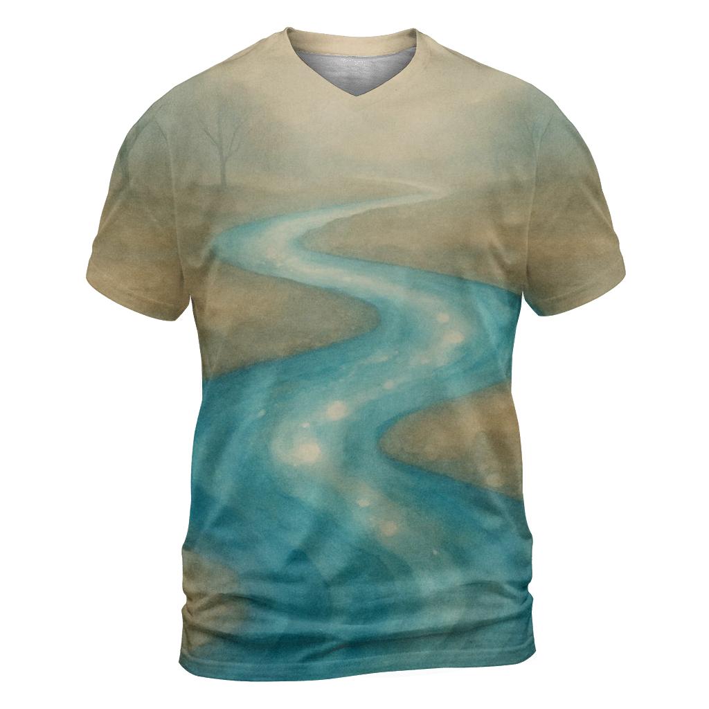 River Of Reflection artistic all-over print tops