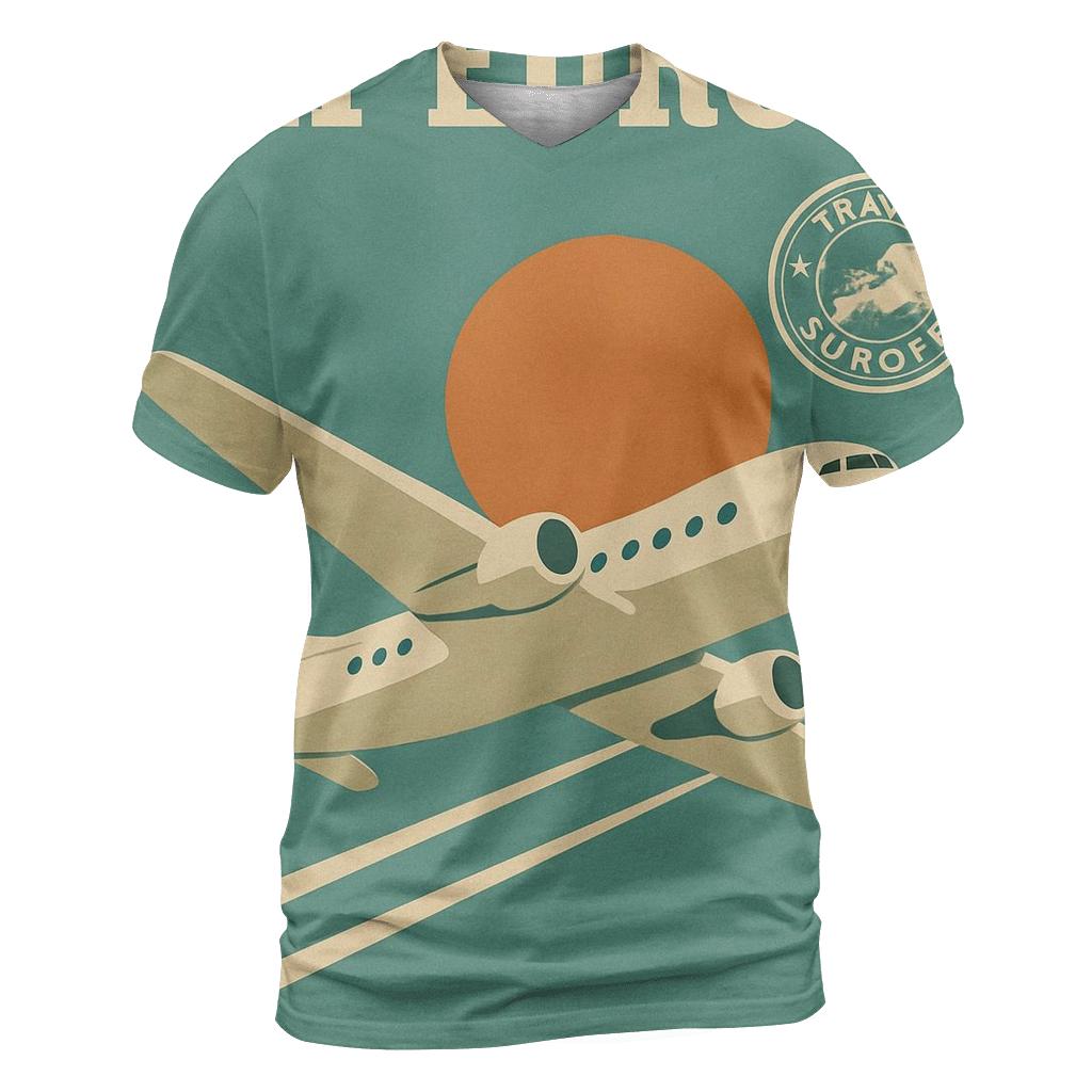 Vintage Airline Travel Poster designer pattern shirts
