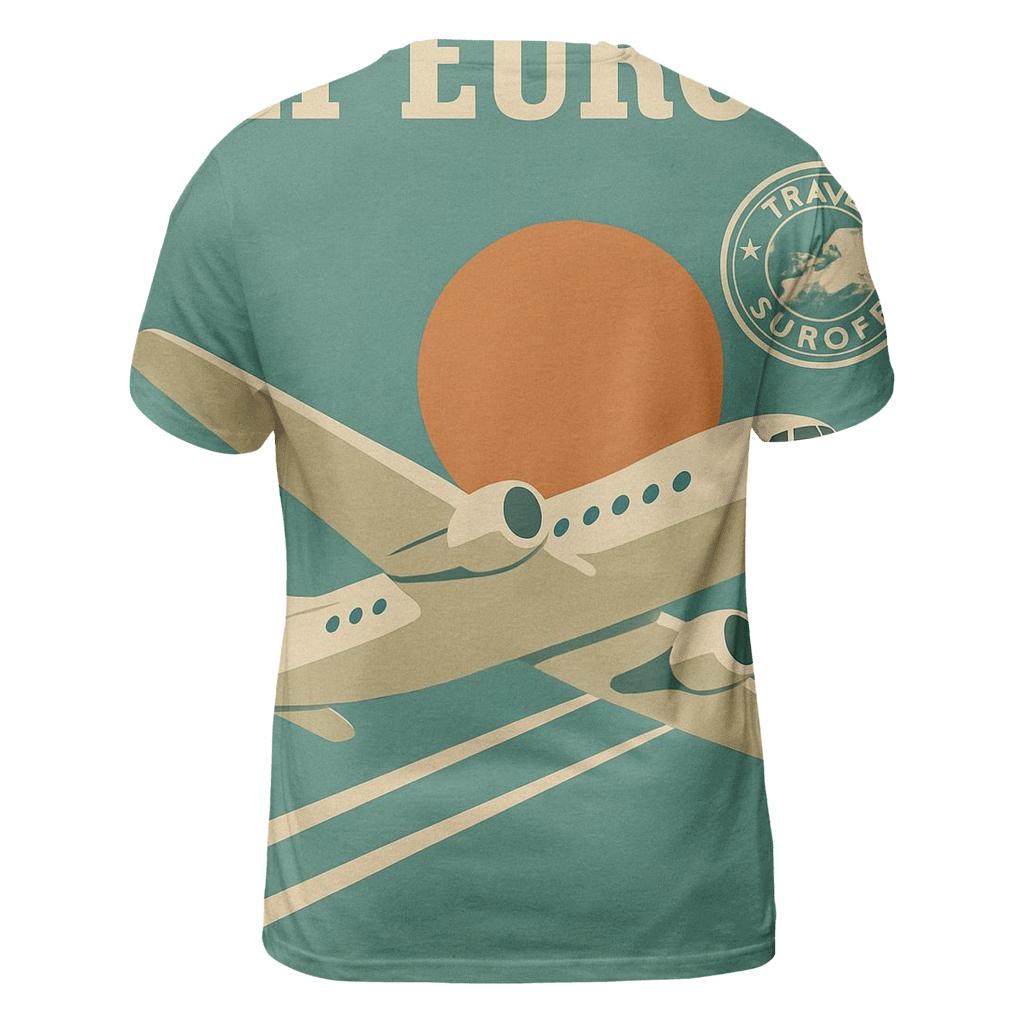 Vintage Airline Travel Poster designer pattern shirts