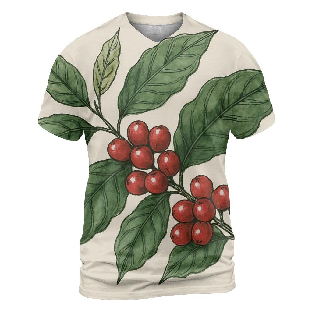 Cherry Branch Sketch trendy printed shirt styles