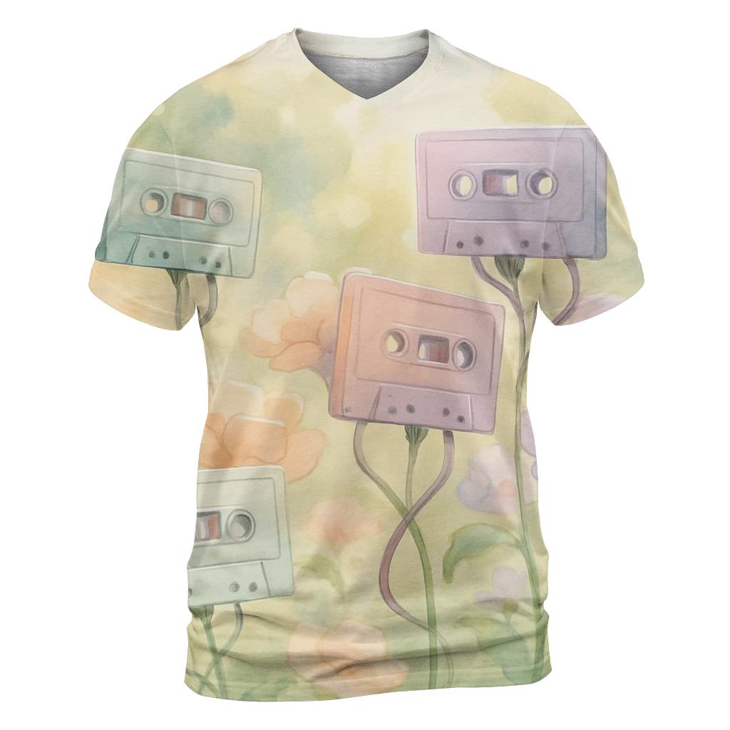 Cassette Garden vibrant all-over design tees
