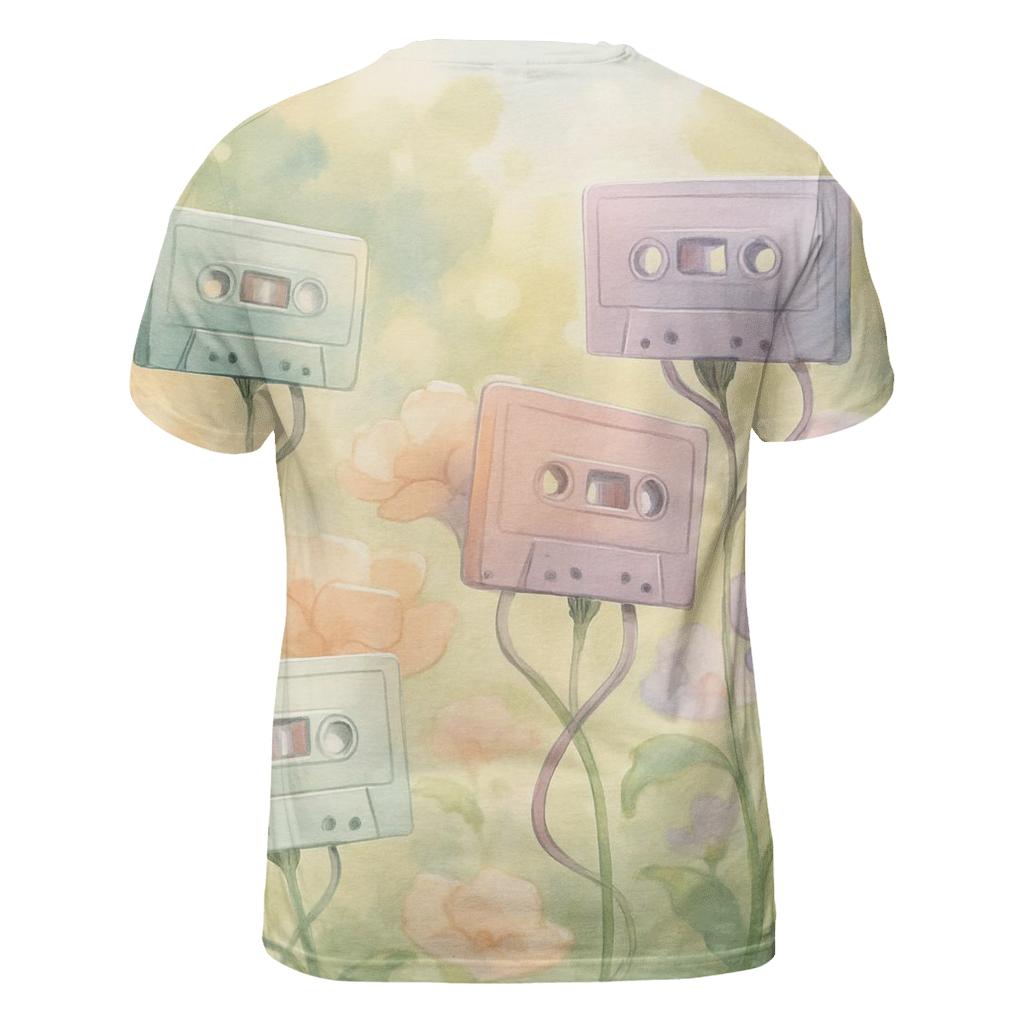 Cassette Garden vibrant all-over design tees