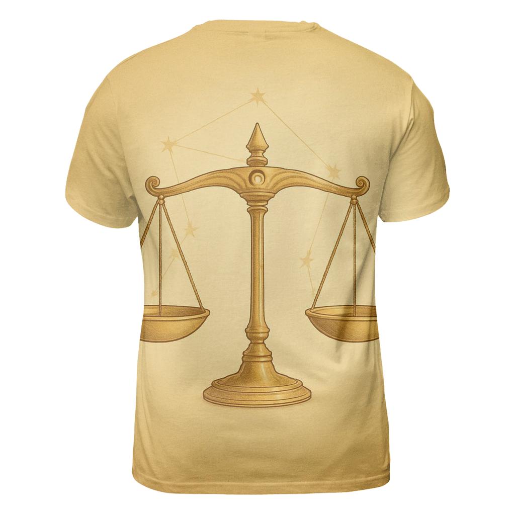 Libra Golden Scales Balance designer pattern shirts
