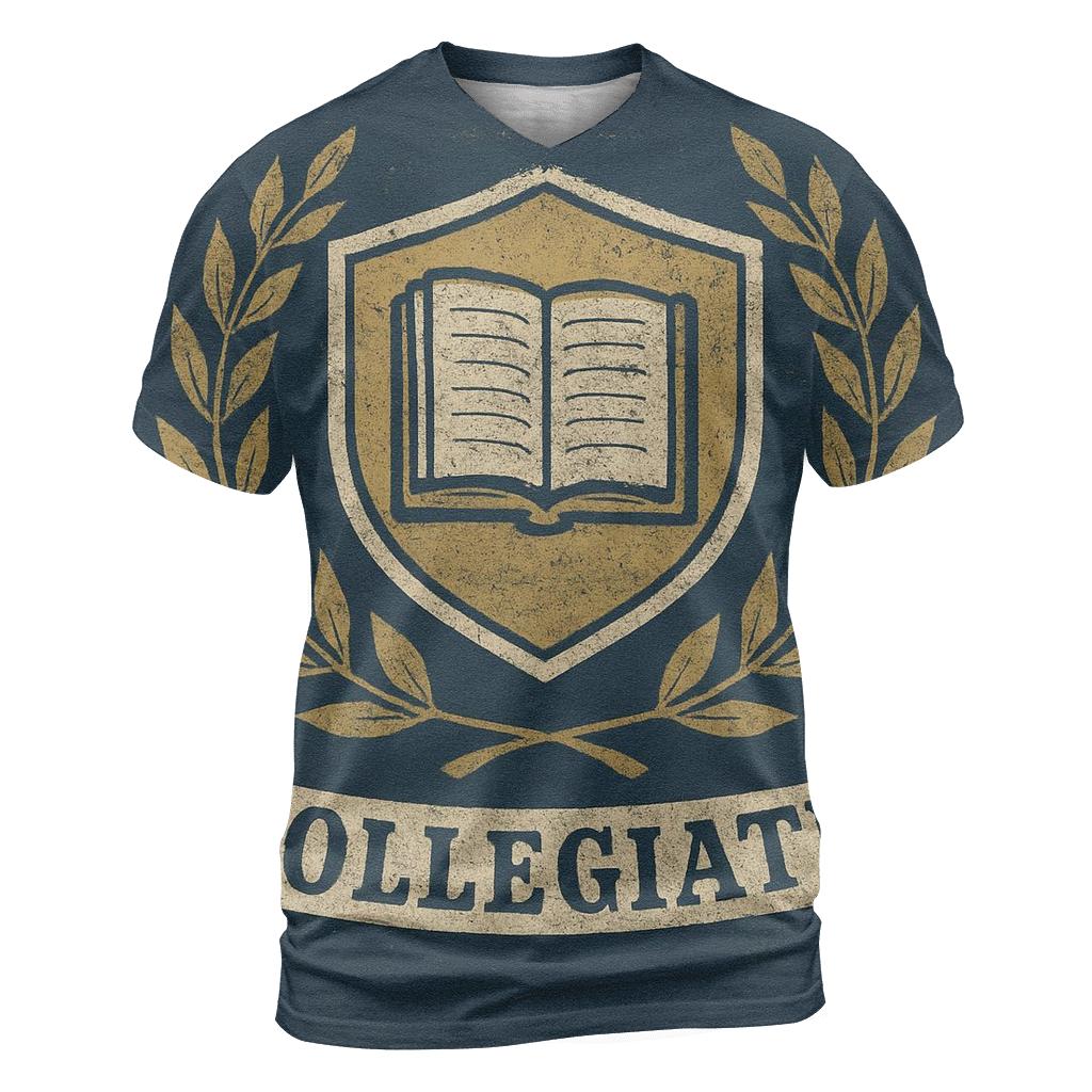 Faded College Crest Emblem personalized full print shirts