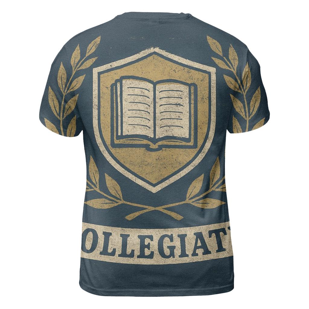 Faded College Crest Emblem personalized full print shirts