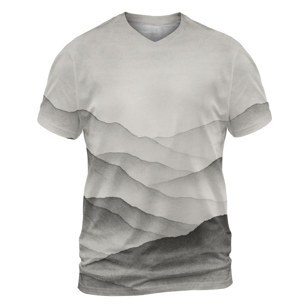Monochrome Mountain Range unique graphic print tees