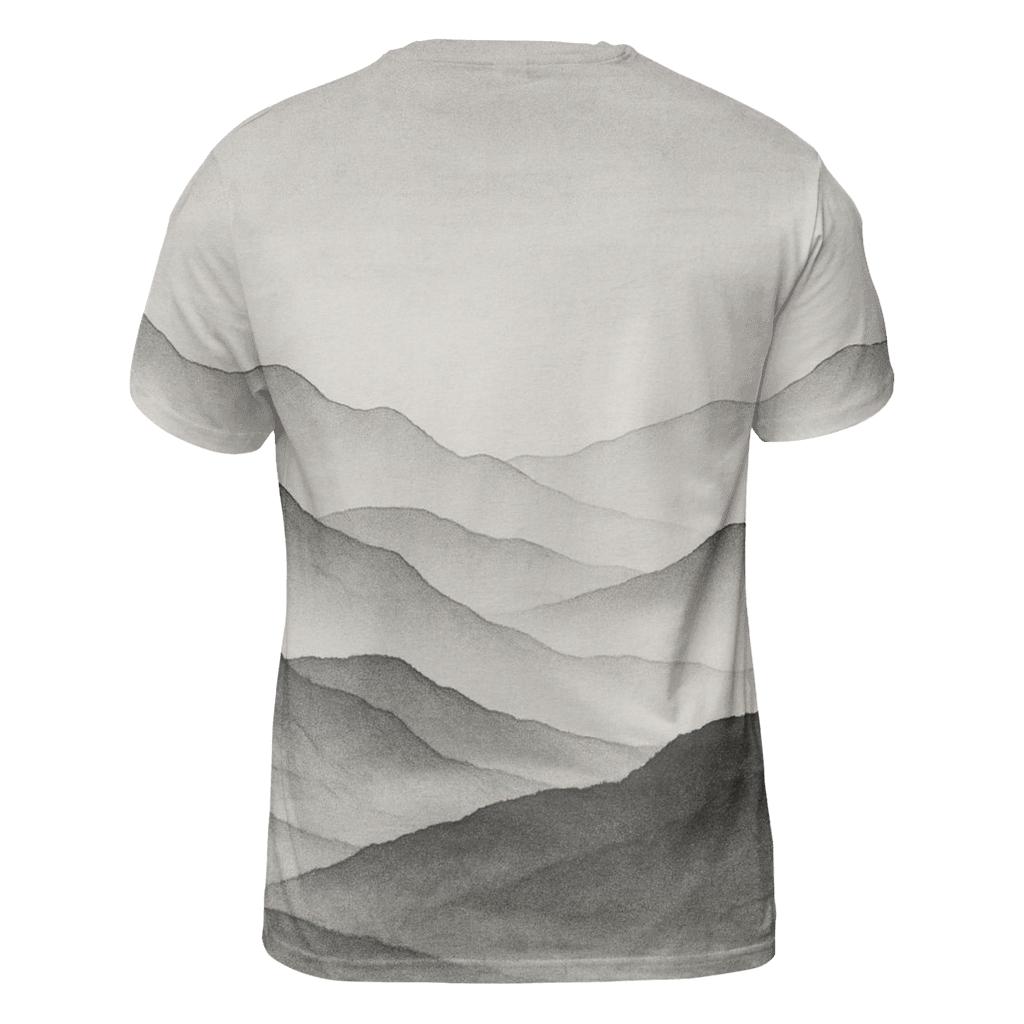 Monochrome Mountain Range unique graphic print tees