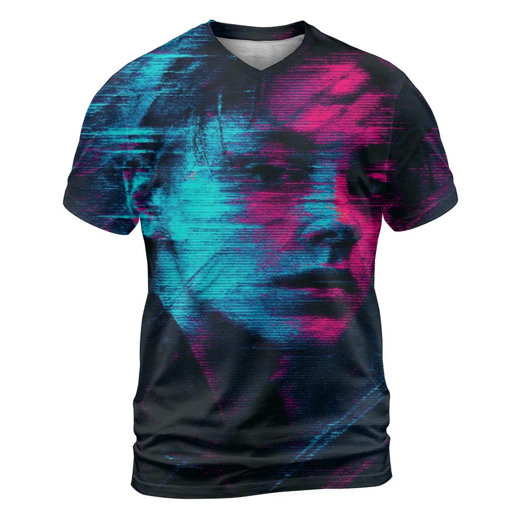 Digital Glitch Portrait designer pattern shirts