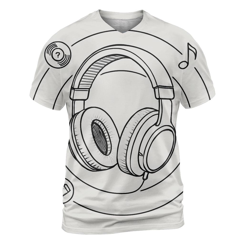 Headphone Orbit Diagram creative print fashion shirts