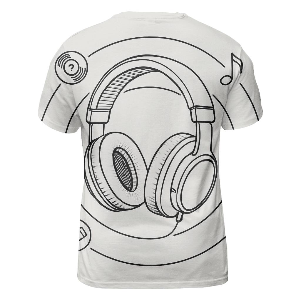 Headphone Orbit Diagram creative print fashion shirts