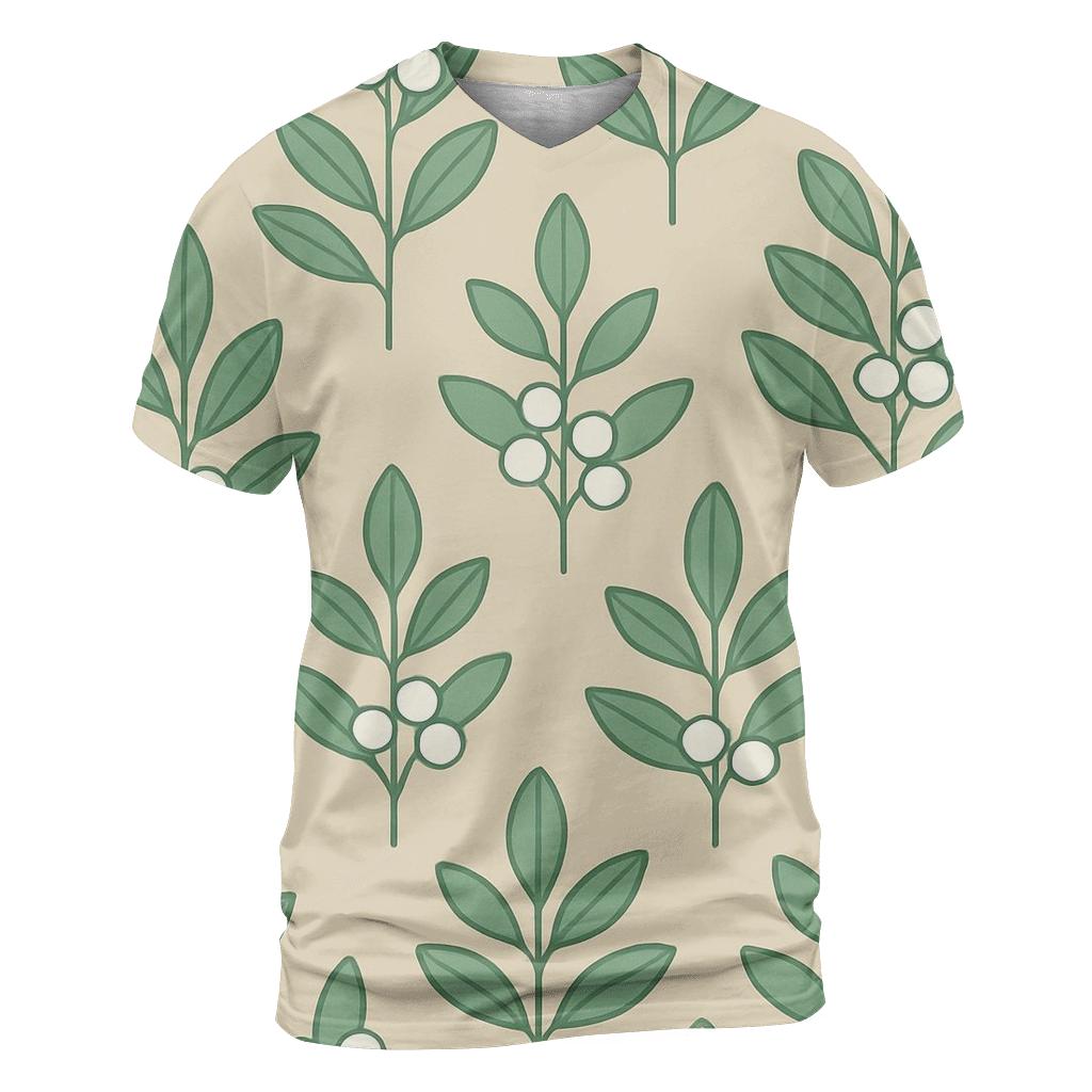 Minimal Mistletoe Motif trendy printed shirt styles