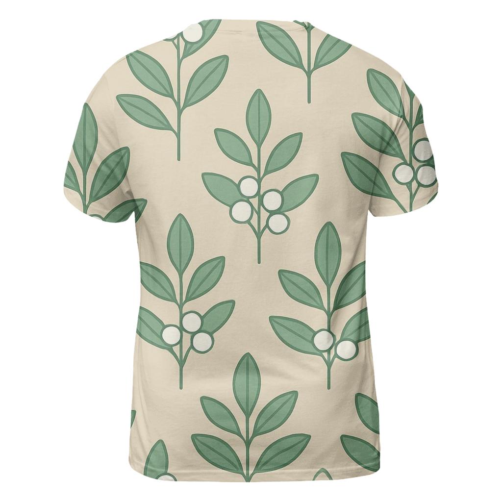 Minimal Mistletoe Motif trendy printed shirt styles