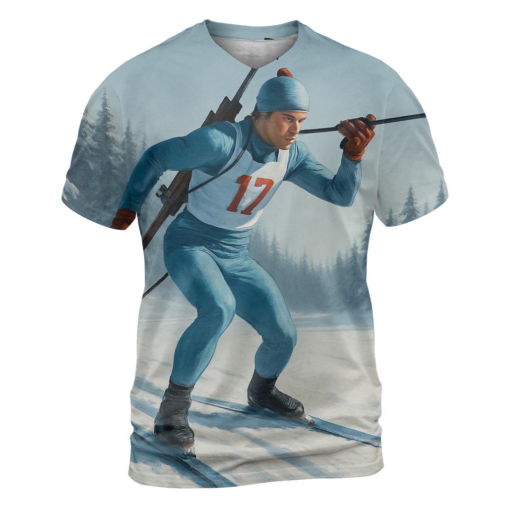 Winter Sprint Biathlon artistic all-over print tops