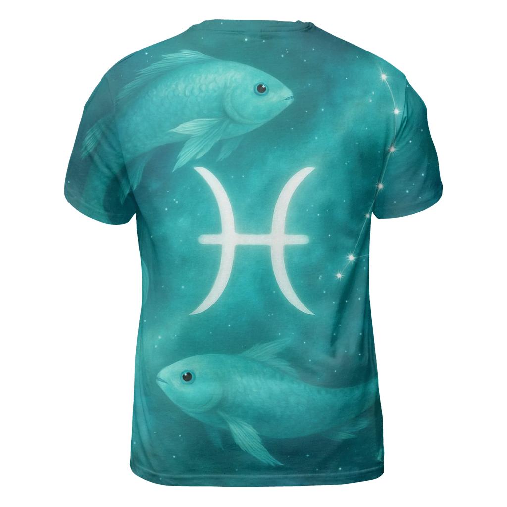 Pisces Cosmic Fish Dream Scene personalized full print shirts