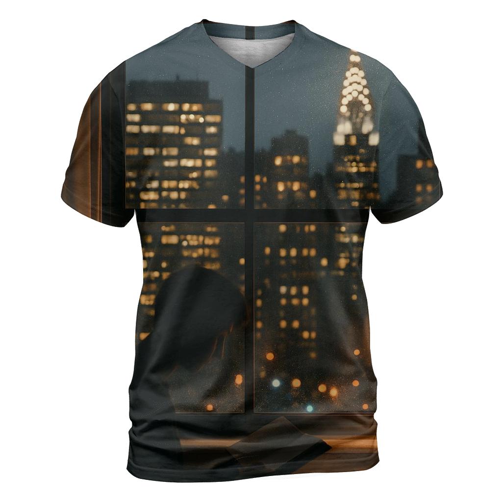 Nighttime Window Patterns From A Midtown Apartment statement graphic shirts