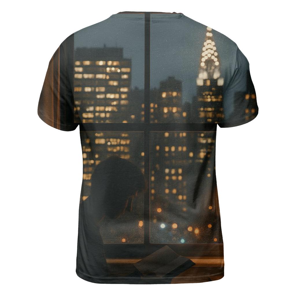 Nighttime Window Patterns From A Midtown Apartment statement graphic shirts