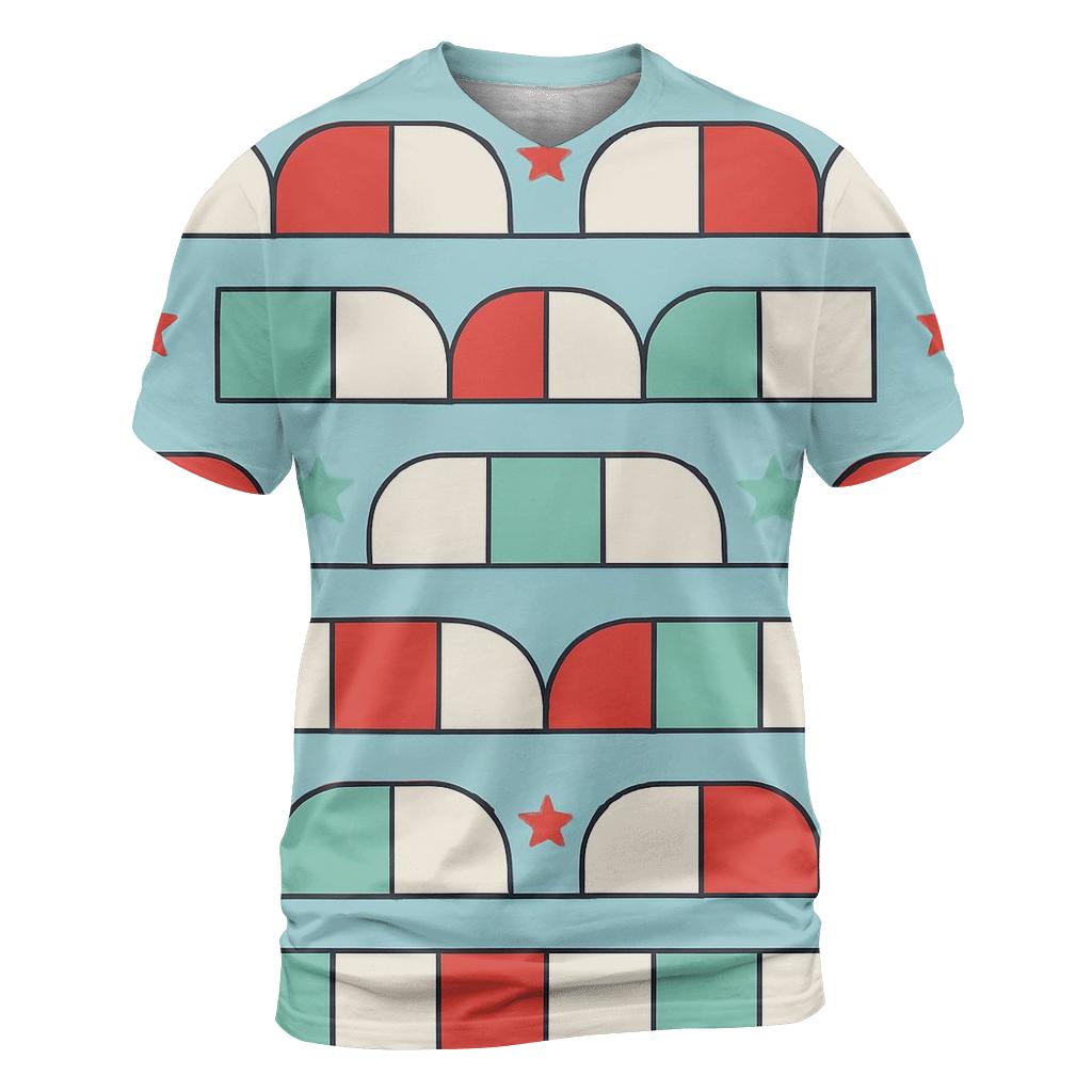 Geometric Candy Stripe Chorus trendy printed shirt styles