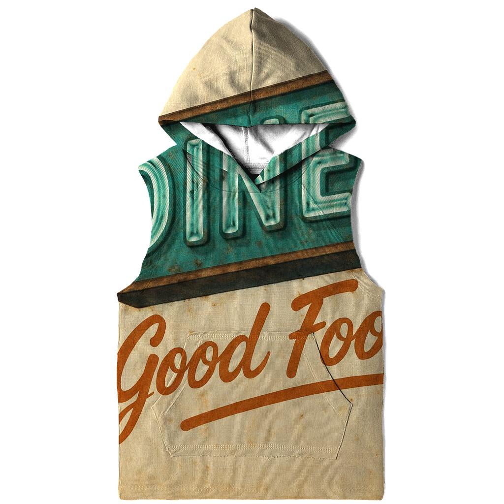 Distressed Diner Neon Sign designer hoodies